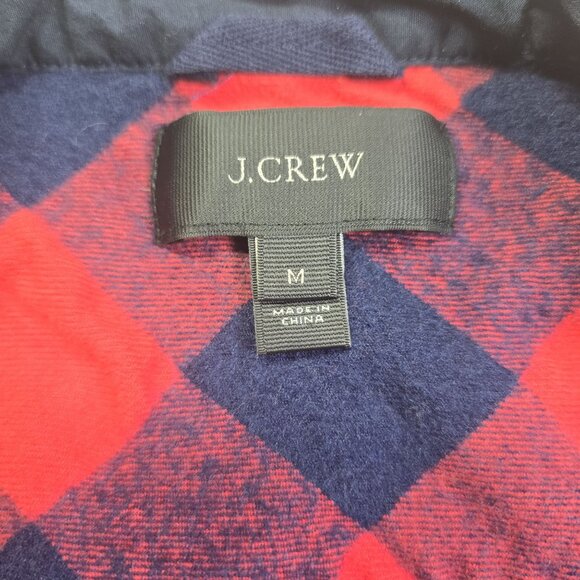 J.Crew Plaid Flannel Shirt Jacket Cotton/Wool Blend, Women's Medium - Picture 4 of 8